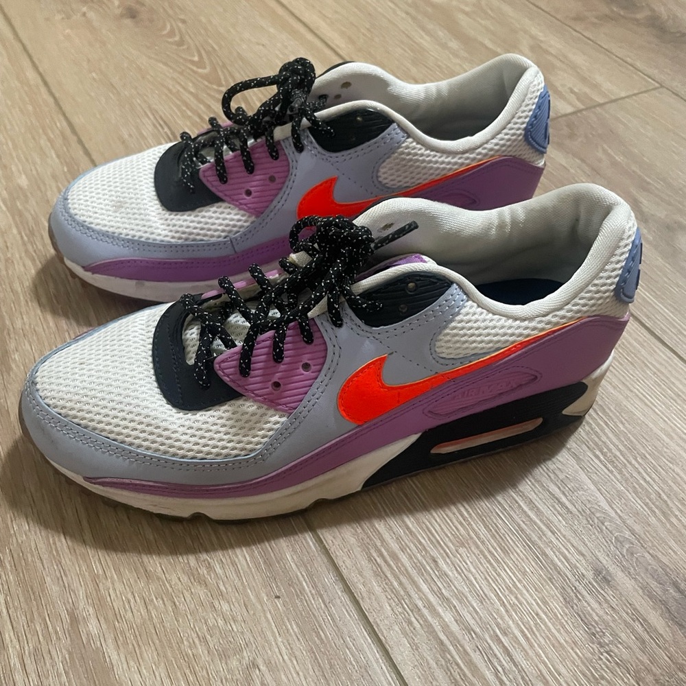 Nike Air Max Sneakers with Purple and Orange Accents